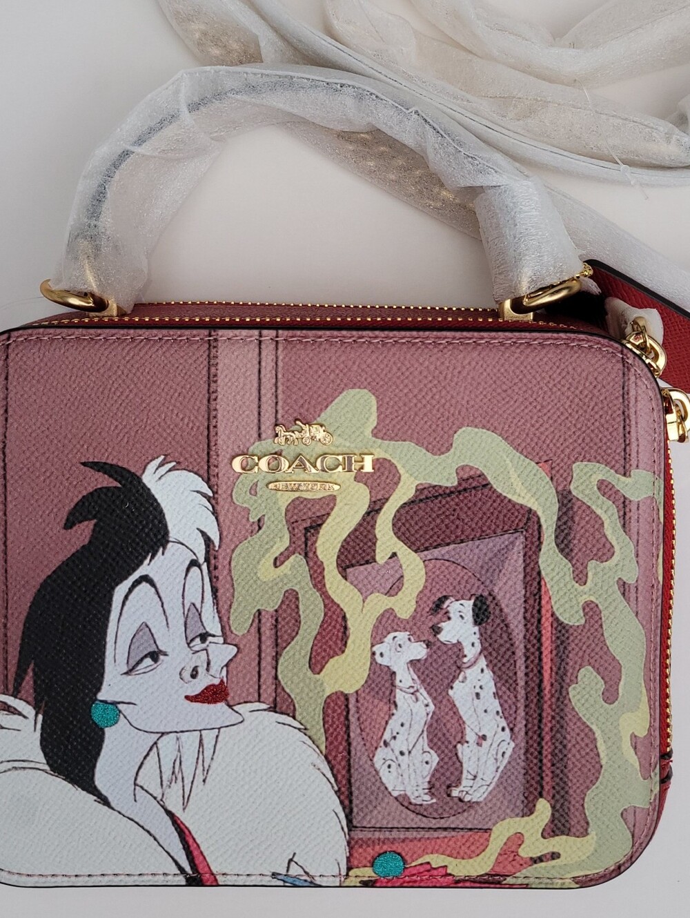 Coach Pink Disney Villain Mini Camera Crossbody NWT